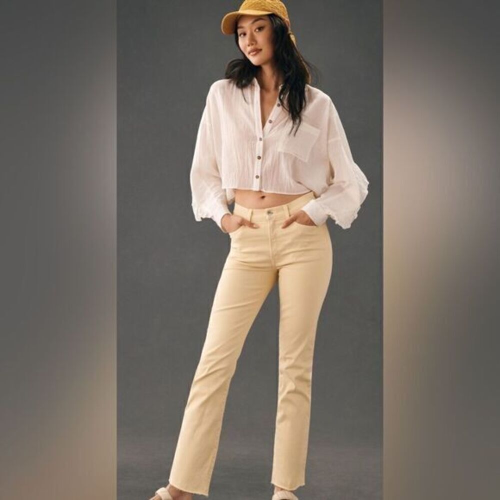 NWT EDWIN Women’s Bree High Rise Straight Leg Ankle Jean Color Tan - Size 25